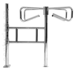 Mechanical entrance turnstile chrome 1080mm/D60 (anti-clockwise rotation, square foot)