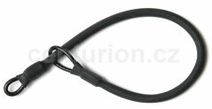 Lanko oceľové 2 oká extra hrubé, čierna bužírka, 15 cm