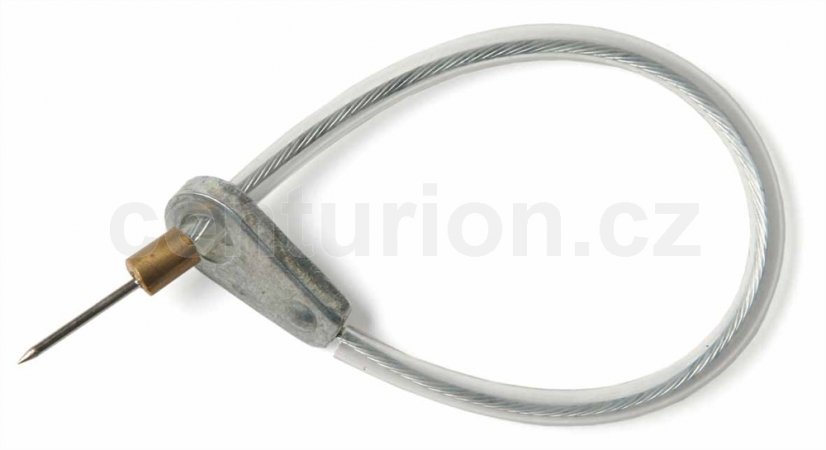 Lanyard strong loop/pin smooth, transparent plastic coated, 18 cm