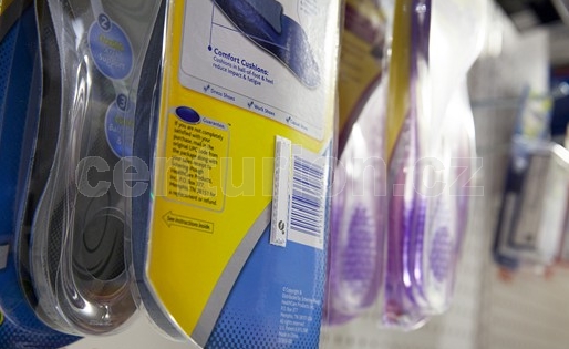 Samolepící etiketa DR AM 58 kHz 10x45 mm deaktivovatelná, černá