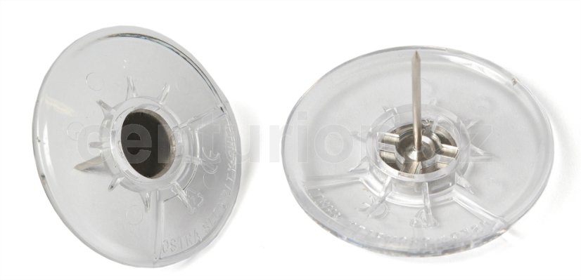 Jehla 20 mm hladká, Ostra TED Shell D50 transparentní 50 mm pevná hlava