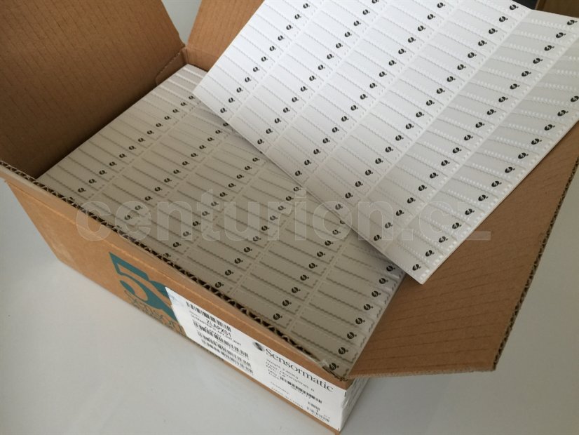 Samolepící etiketa DR AM 58 kHz 10x45 mm deaktivovatelná, bílá