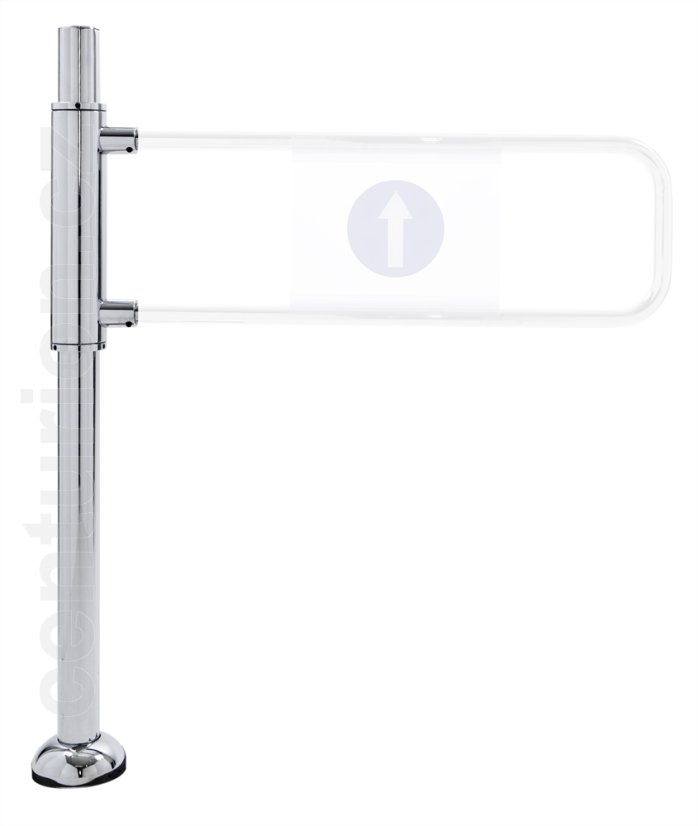 Sloupek výkyvné zábrany levý, 60/80x1080 mm chrom, kruhová základna Sloupek výkyvné zábrany levý, 60/80x1080 mm chrom, kruhová základna
